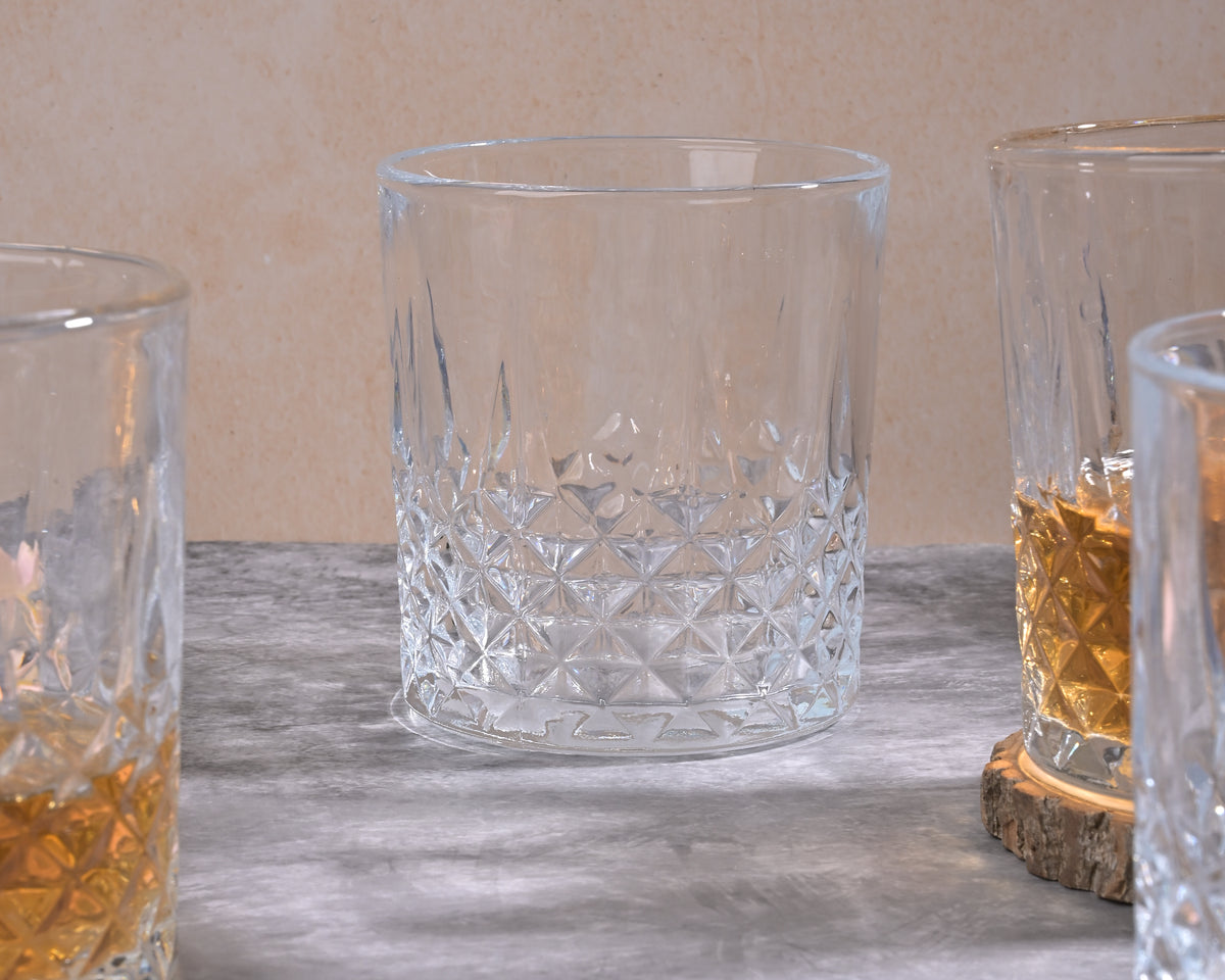 Classic whiskey tumbler set with sturdy glass construction
