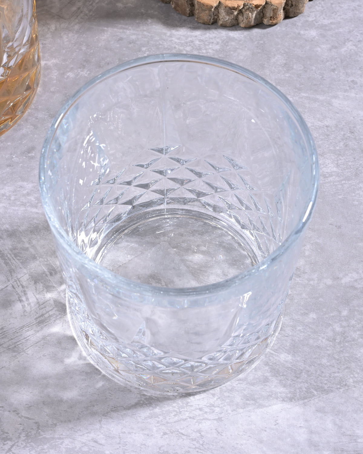 Classic whiskey glasses with elegant clear glass design
