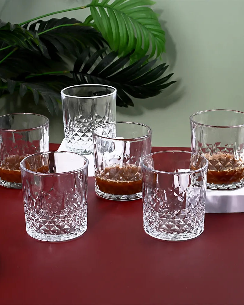 Six-piece whiskey glass set for home bar