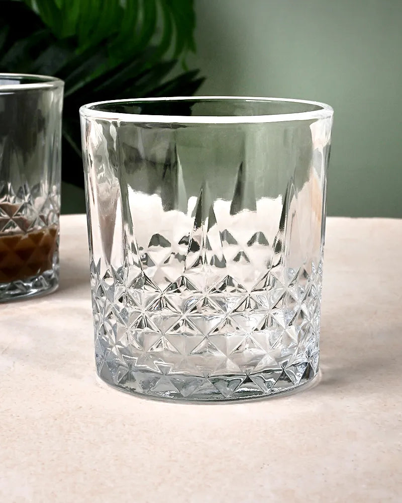 Set of six whiskey tumblers for cocktails and spirits