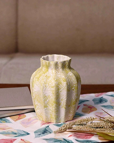 Decorative cream textured vase for table styling