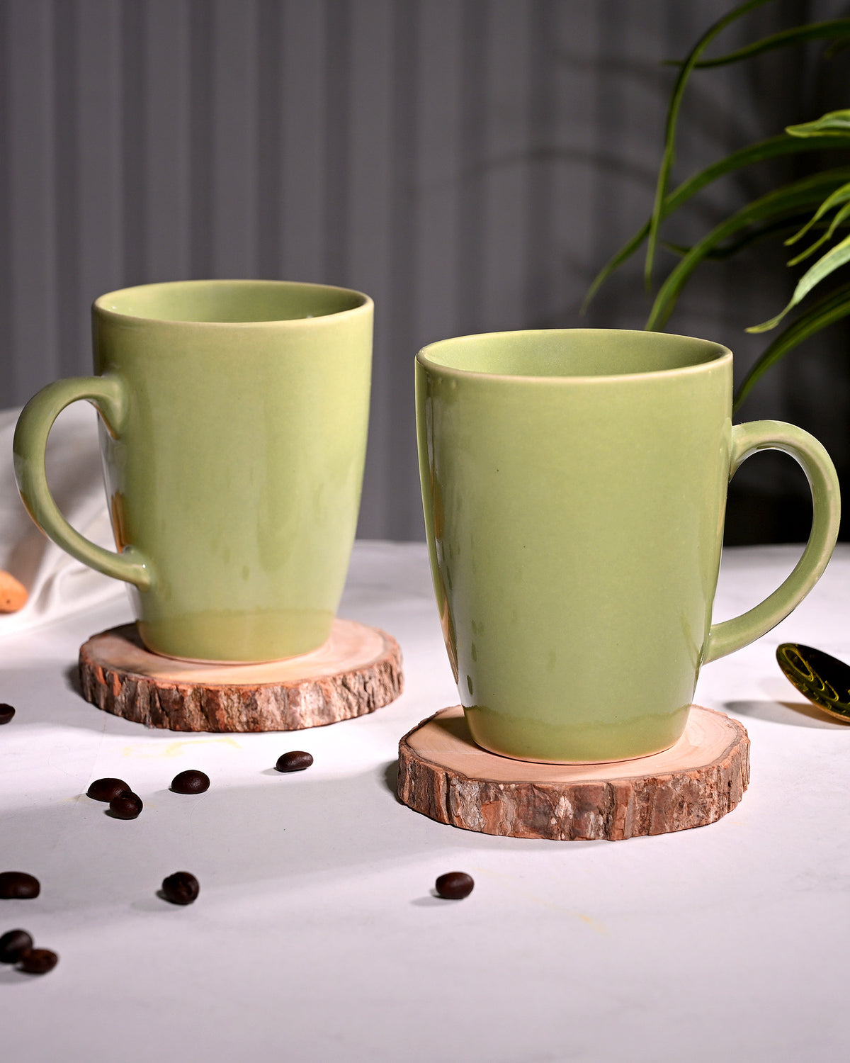 Serene Sage Ceramic Coffee Mug Set of 2 – Kairaus