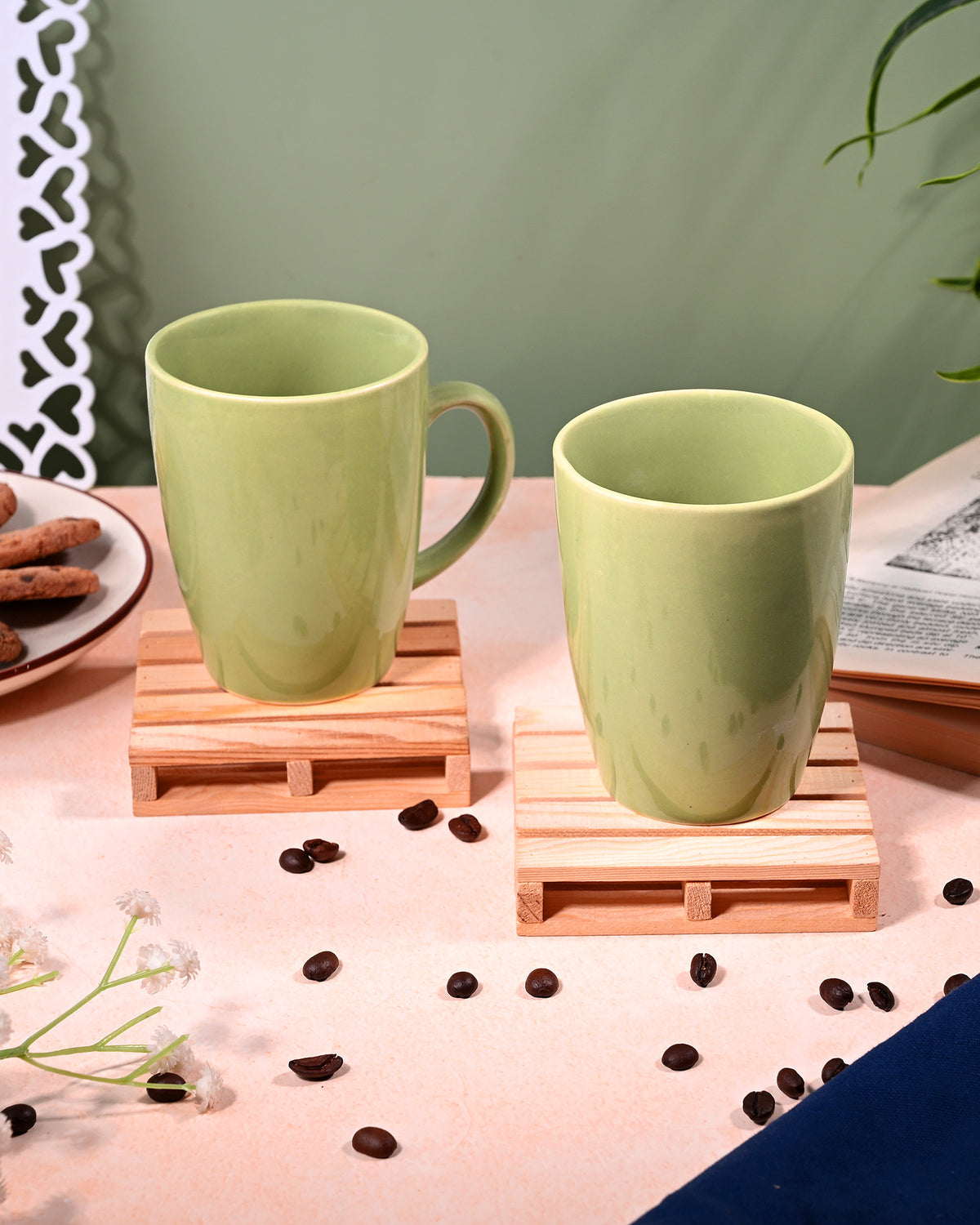 Serene Sage Ceramic Mug Lifestyle – Kairaus