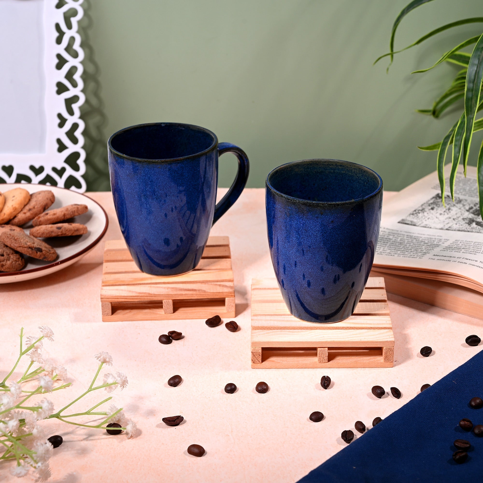 Charcoal Blue Ceramic Coffee Mug