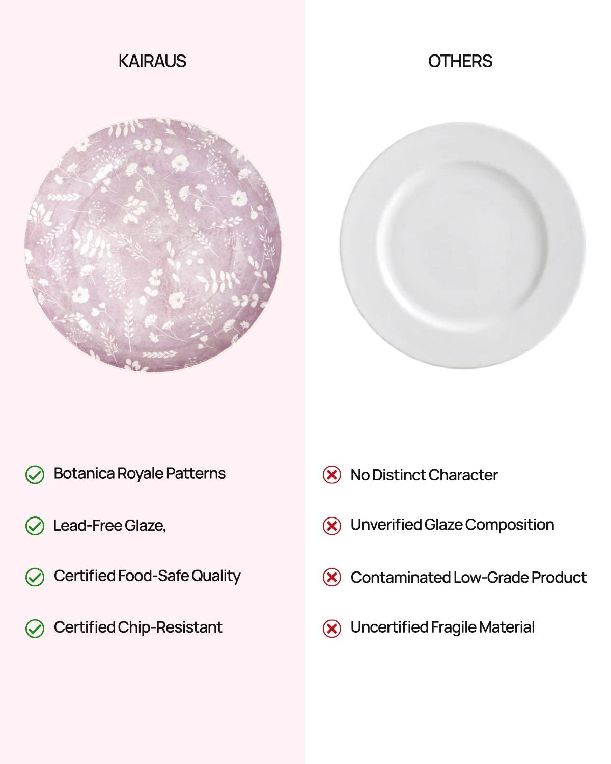 Dahlia elegant porcelain dinnerware set of six plates