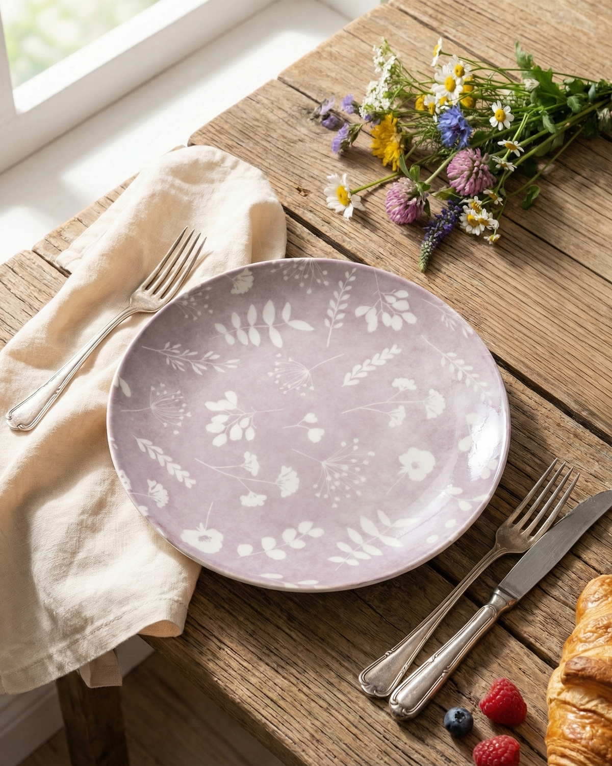Elegant Dahlia porcelain quarter plate set