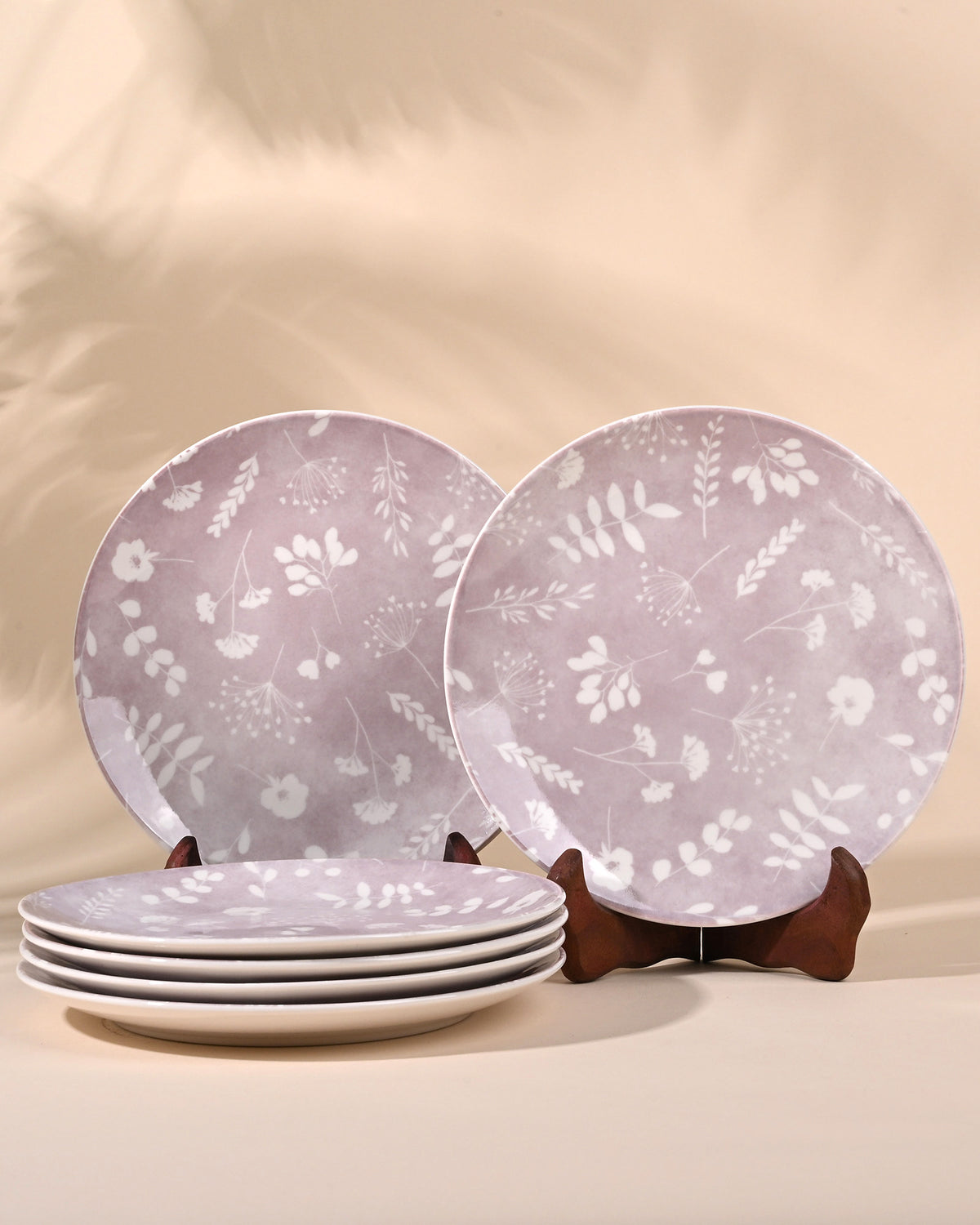 Dahlia porcelain quarter plates set of 6