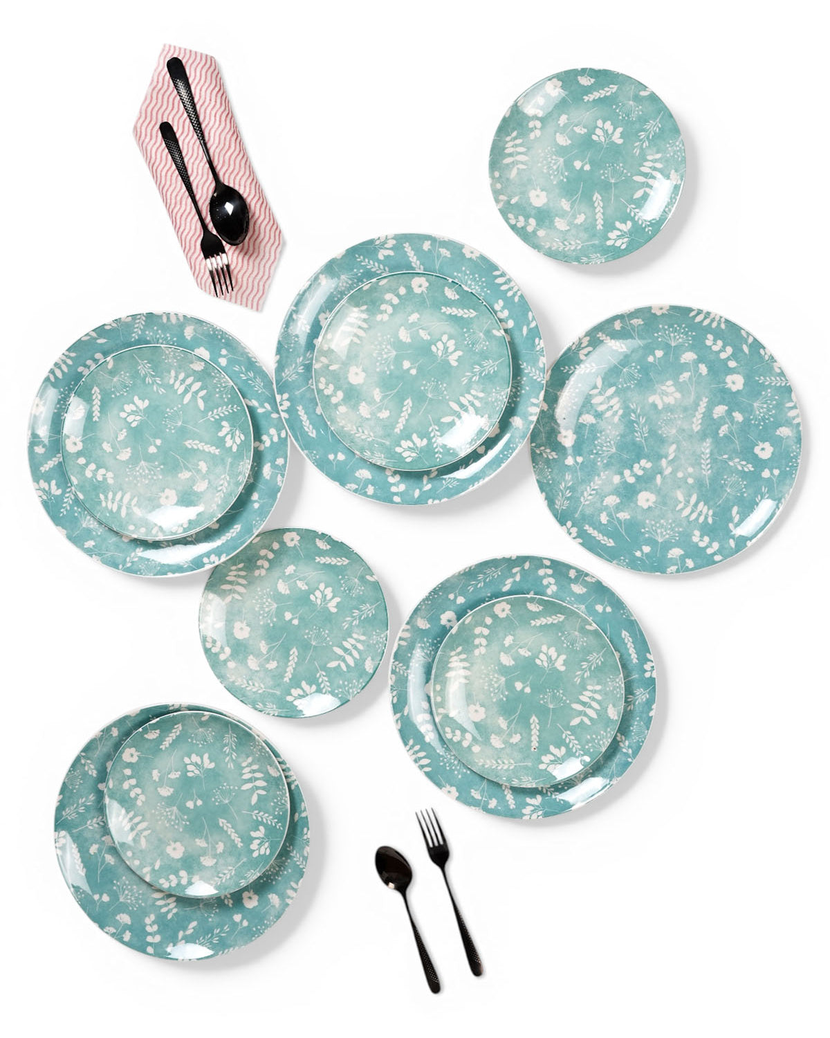 Darla porcelain dinner and quarter plate set of 6