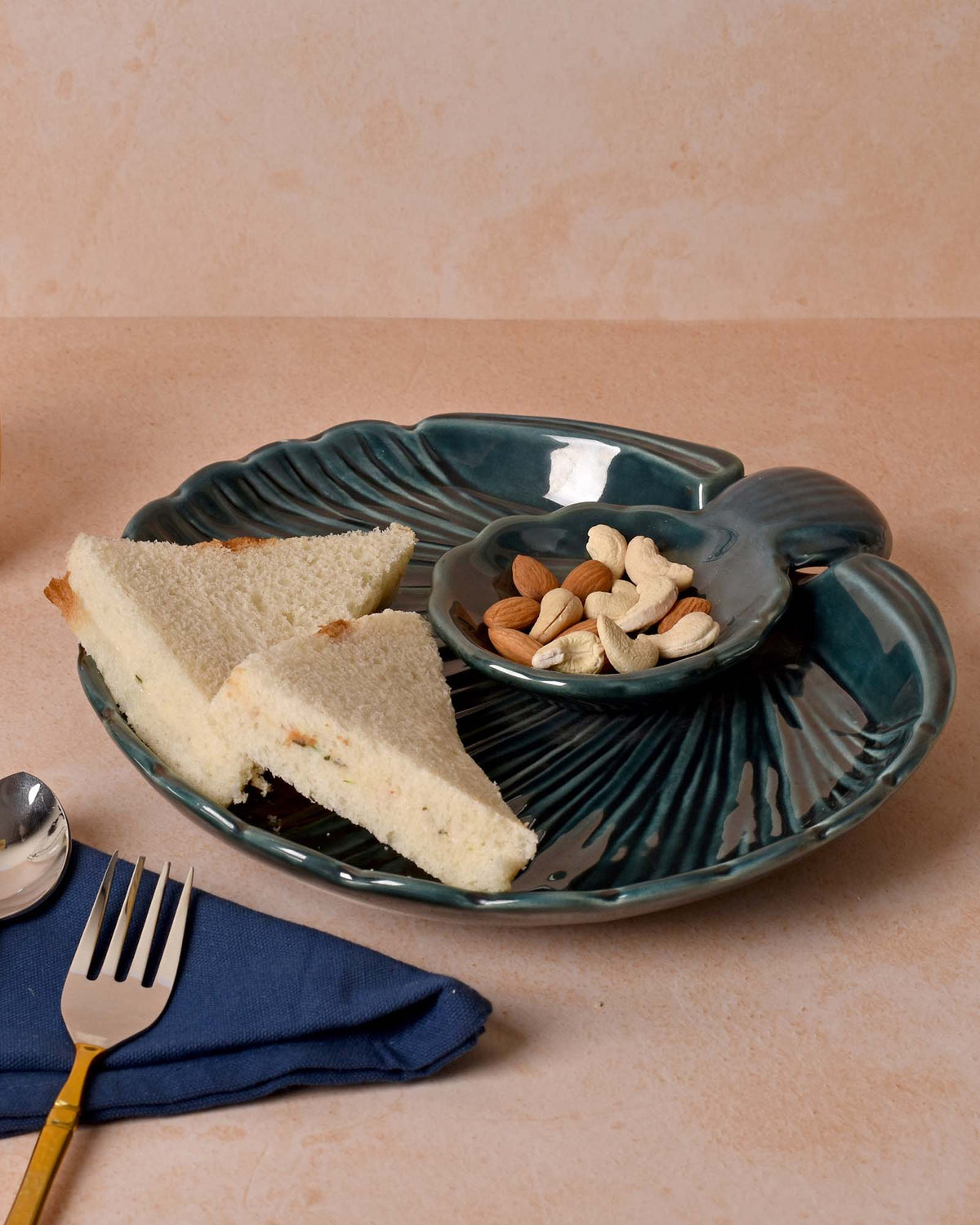 Elegant deep green serving platter