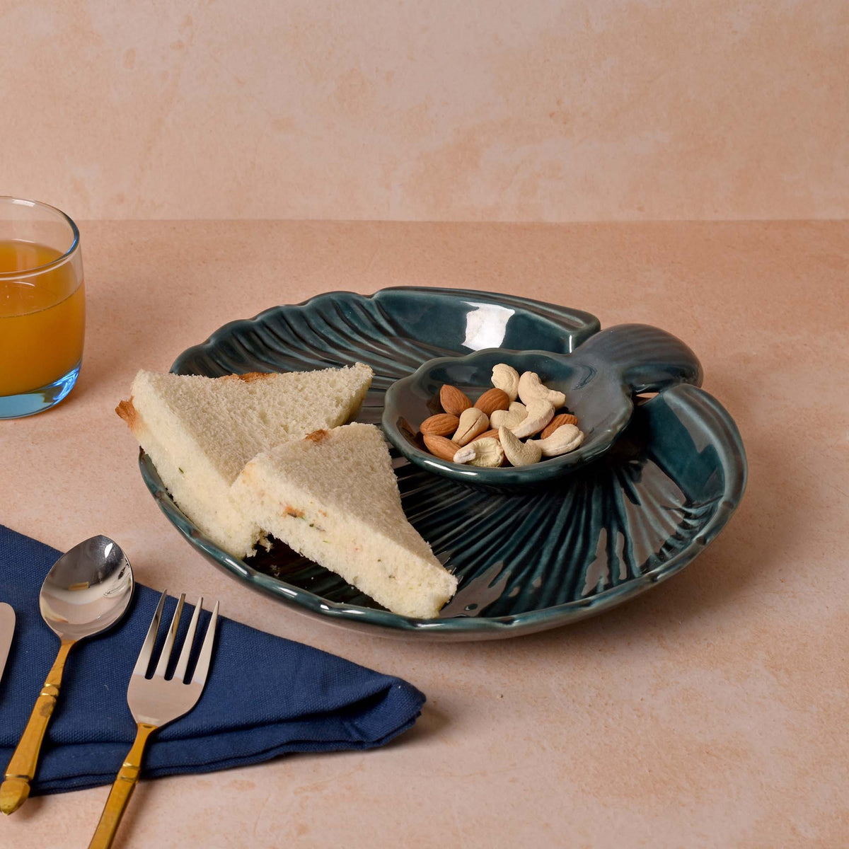 Elegant deep green serving platter
