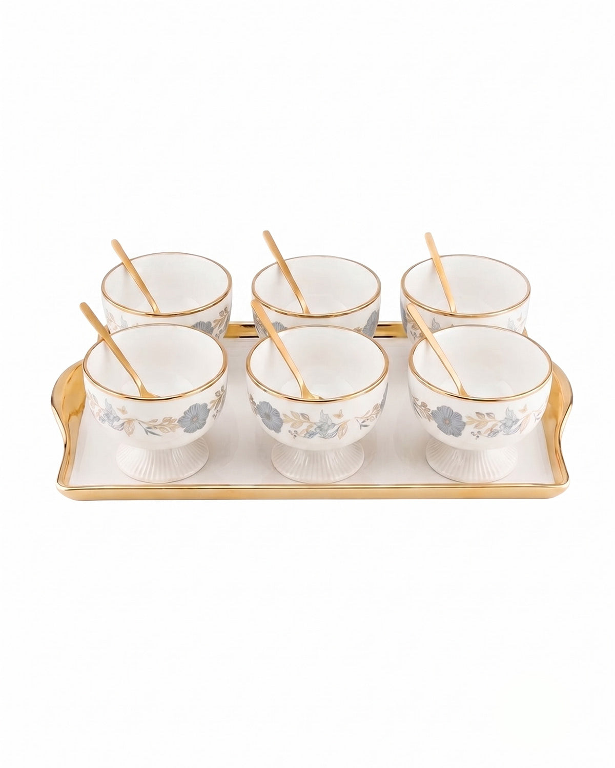 Dusk Lily real gold dessert bowl set