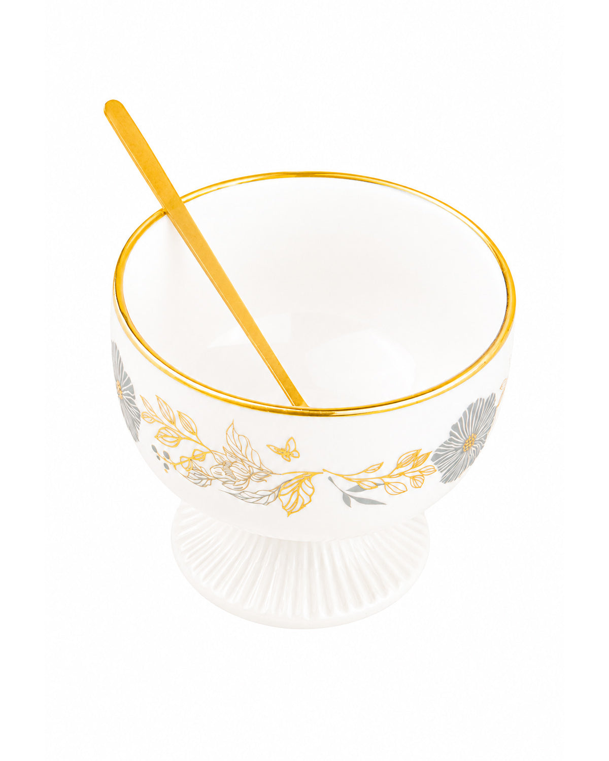Dusk Lily real gold dessert serving bowls