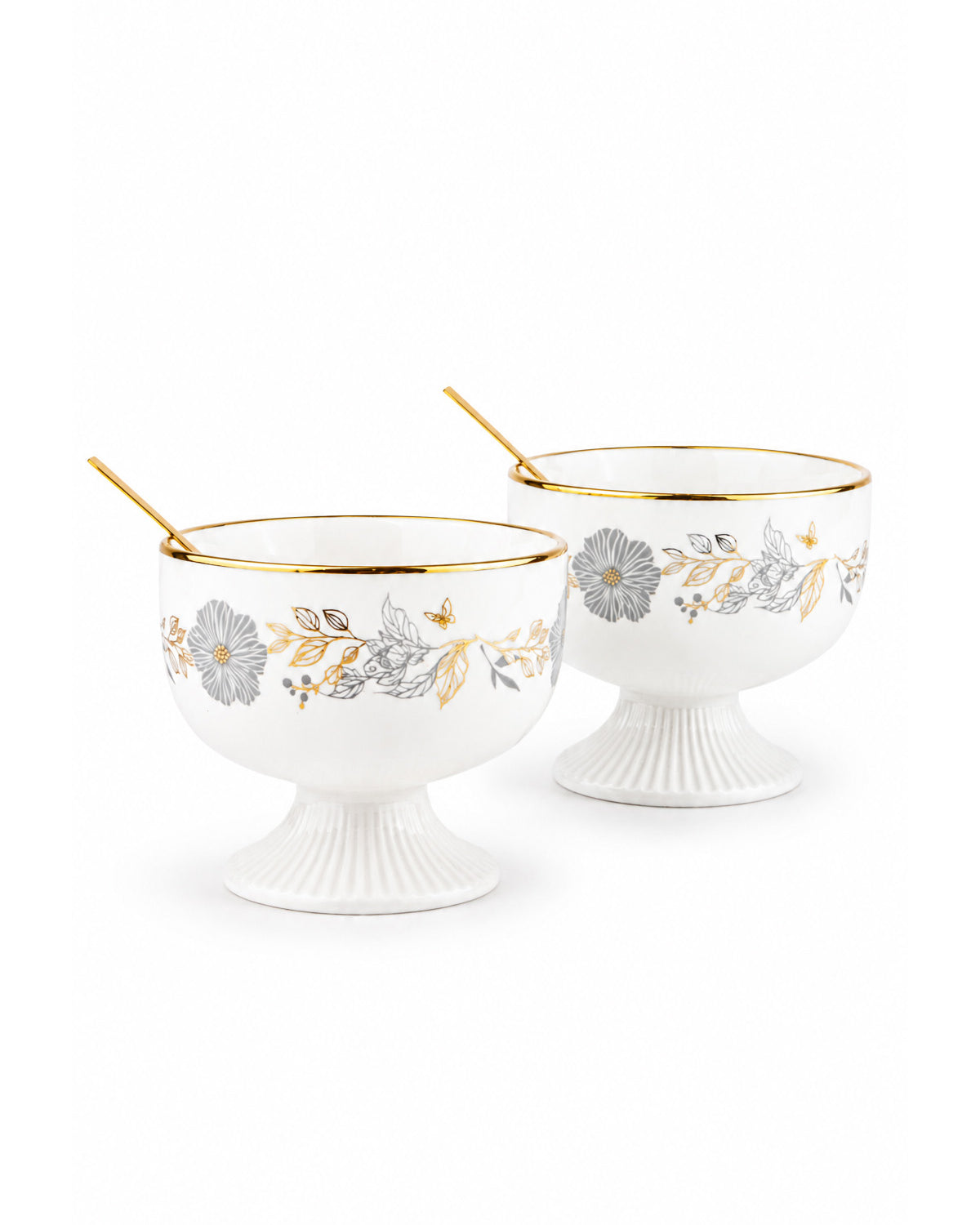 Dusk Lily decorative real gold dessert bowls