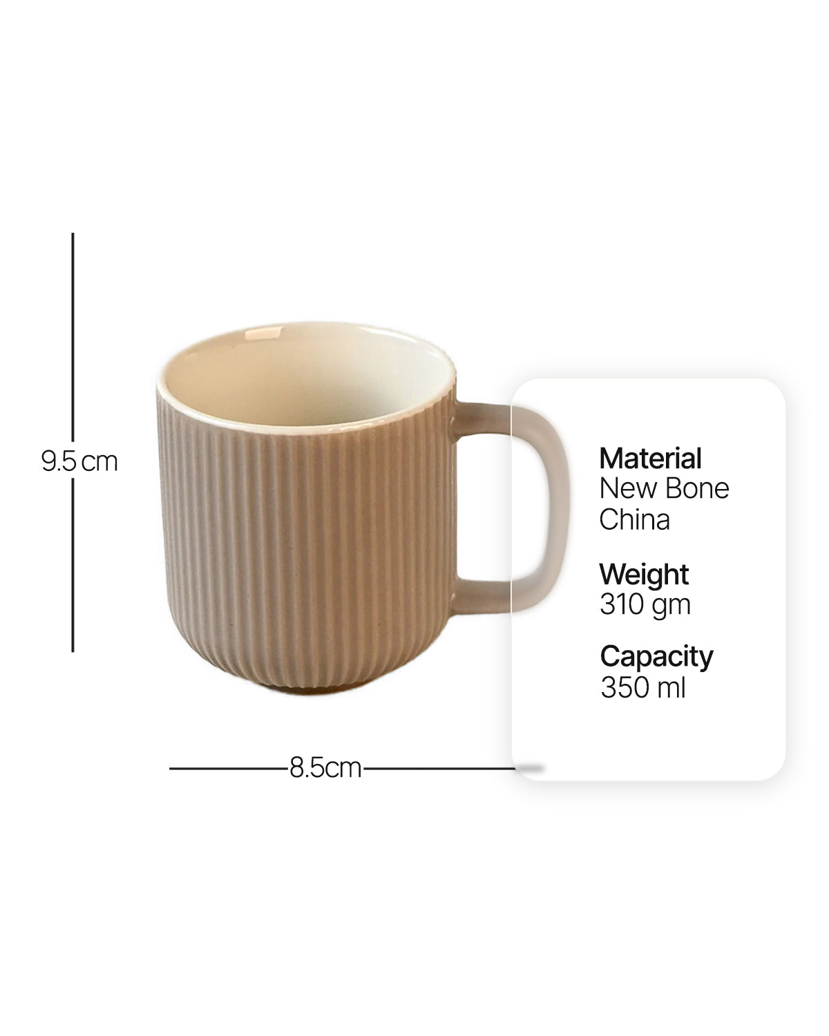 Set of 2 elegant New Bone China mugs for serving coffee