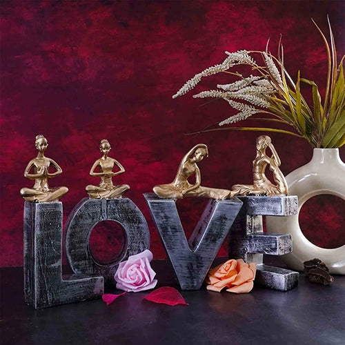 Love-themed decorative figurines for a cozy home