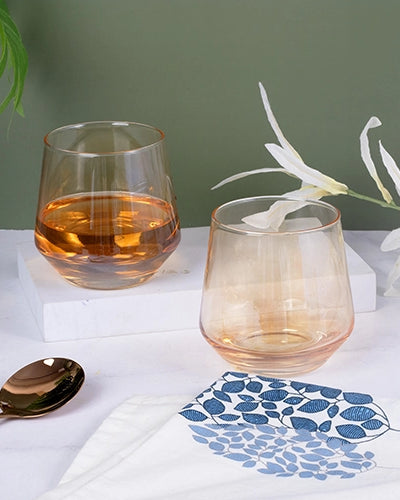 Stylish clear Scotch drinking glass