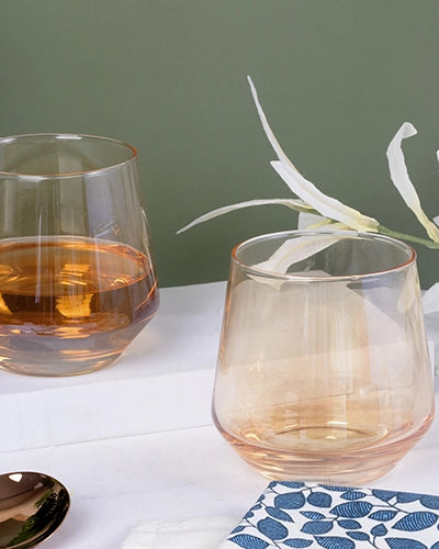 Classic Scotch glasses arranged together
