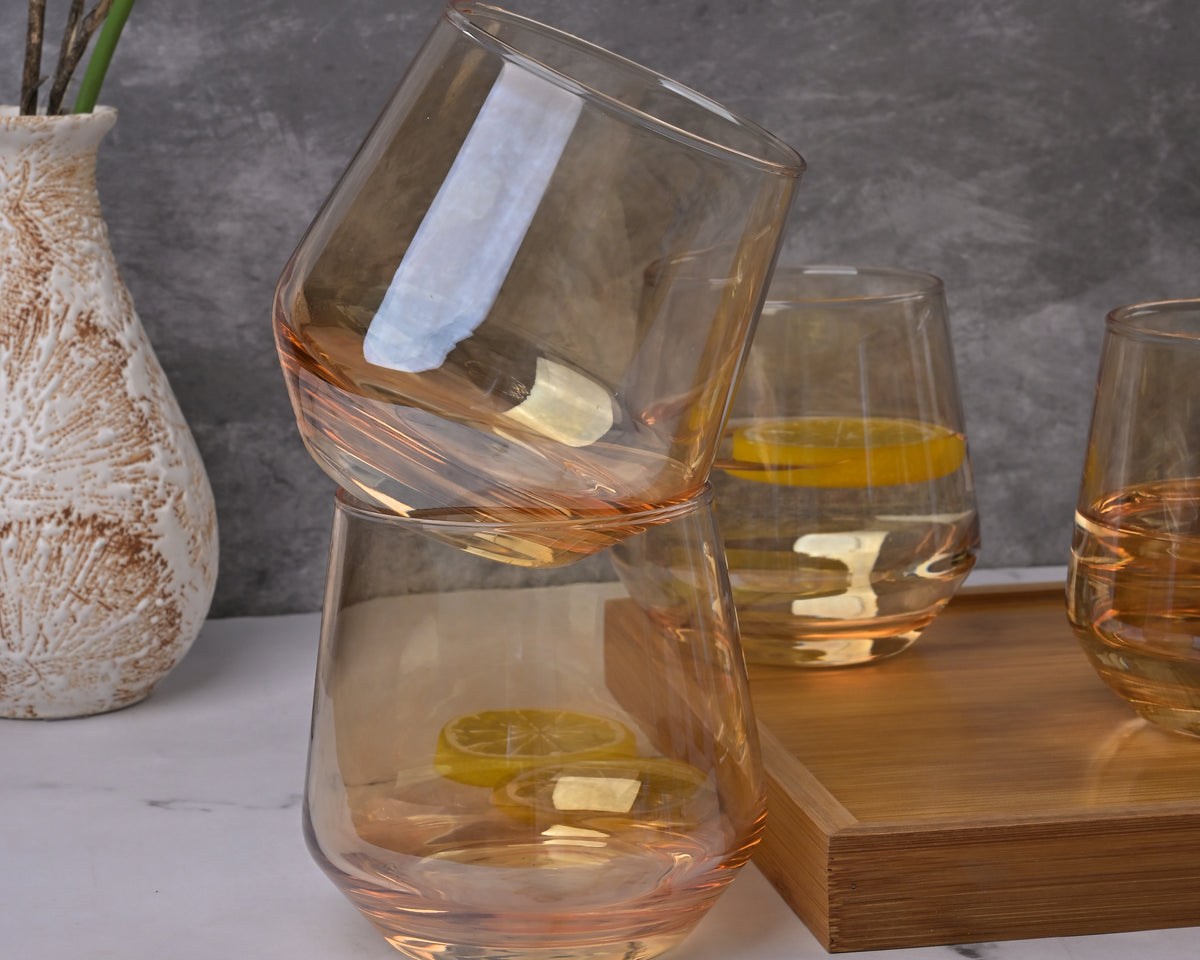 Stylish clear Scotch drinking glass
