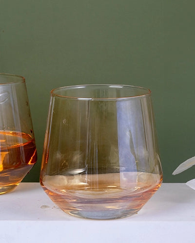 Set of 4 clear Scotch glasses for serving drinks