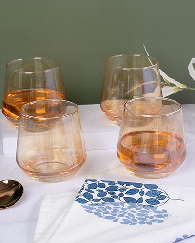 Classic Scotch glasses arranged together