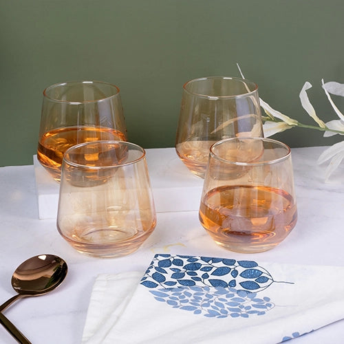 Classic Scotch glasses arranged together