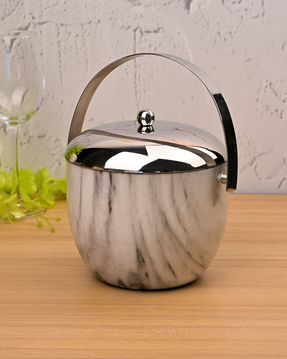 Elegant Steel Ice Bucket – Full Product View