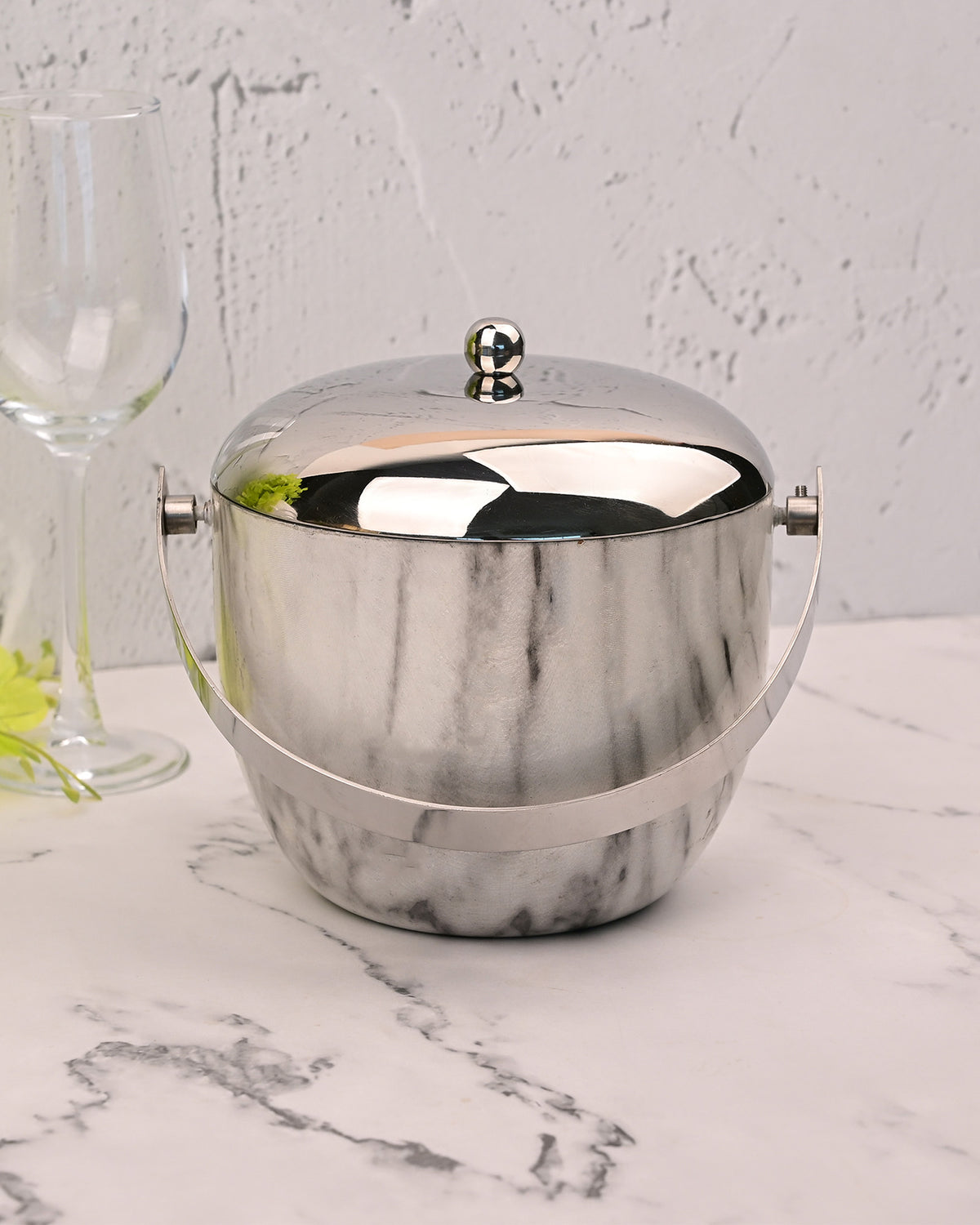 Stainless Steel Ice Bucket with Handle for Easy Carrying