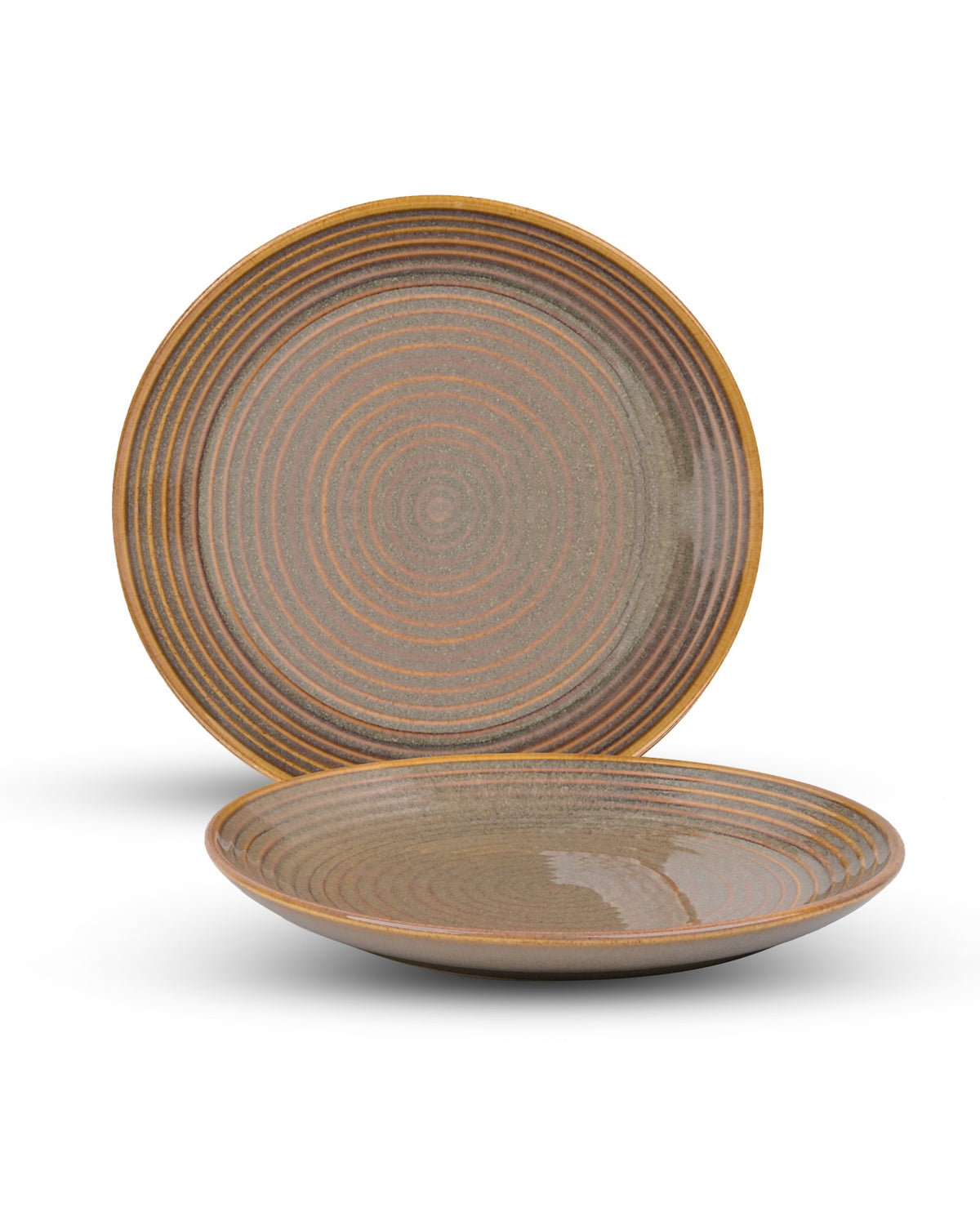 10.5 inch brown spiral dinner plate set
