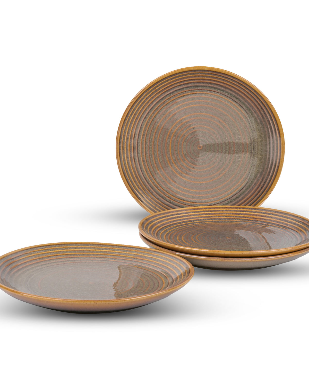 10.5 inch brown spiral dinner plate set