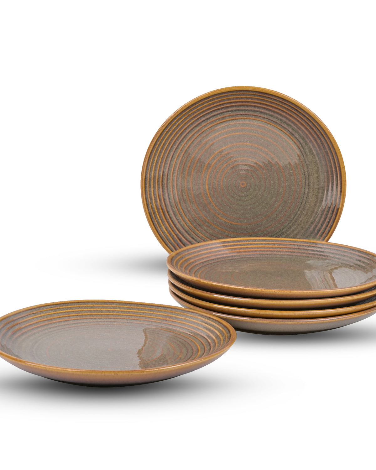 10.5 inch brown spiral dinner plate set