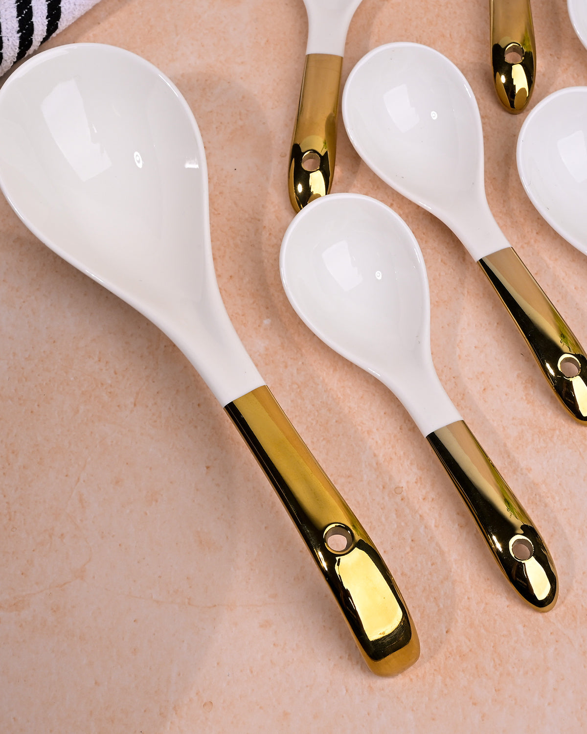 Opulent grey porcelain bowl set with gold accents