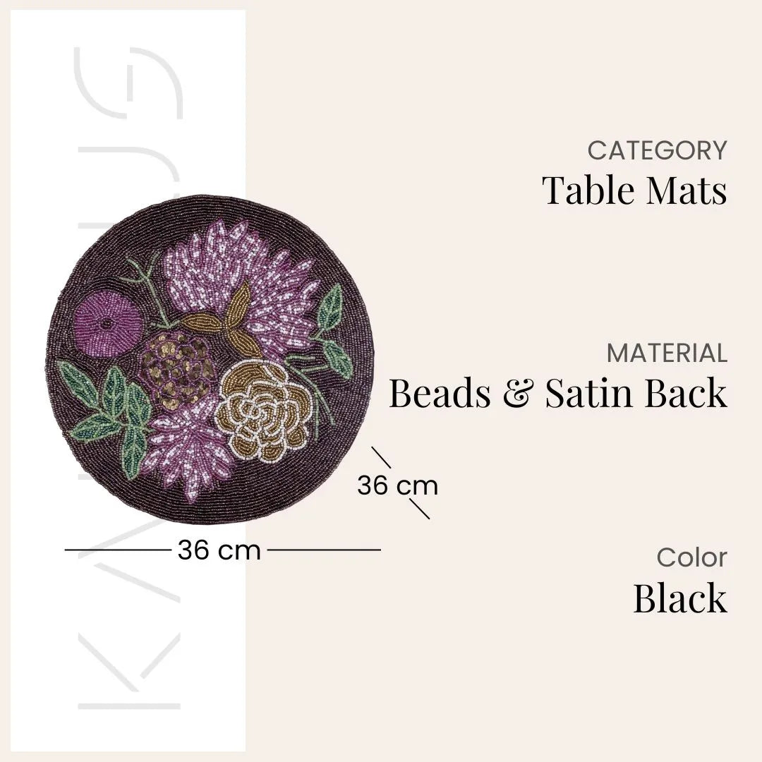 Handcrafted decorative floral placemat for dining table