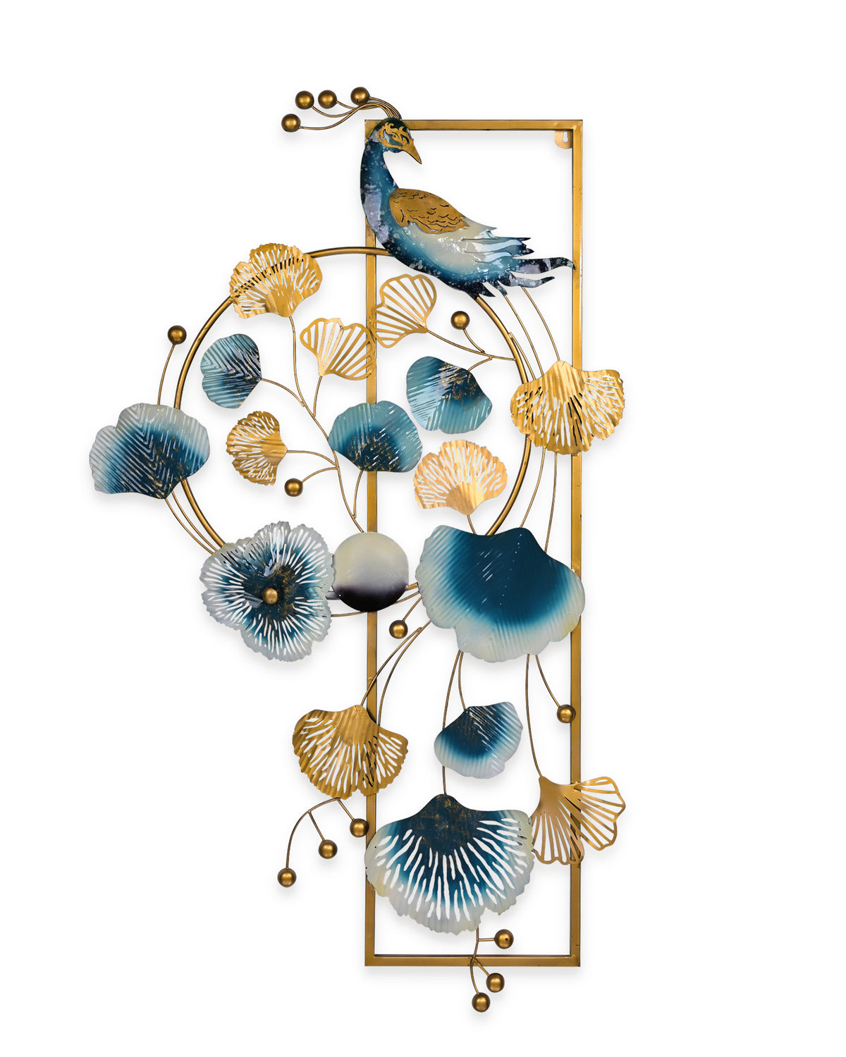 Decorative peacock metal wall art for stylish home interiors