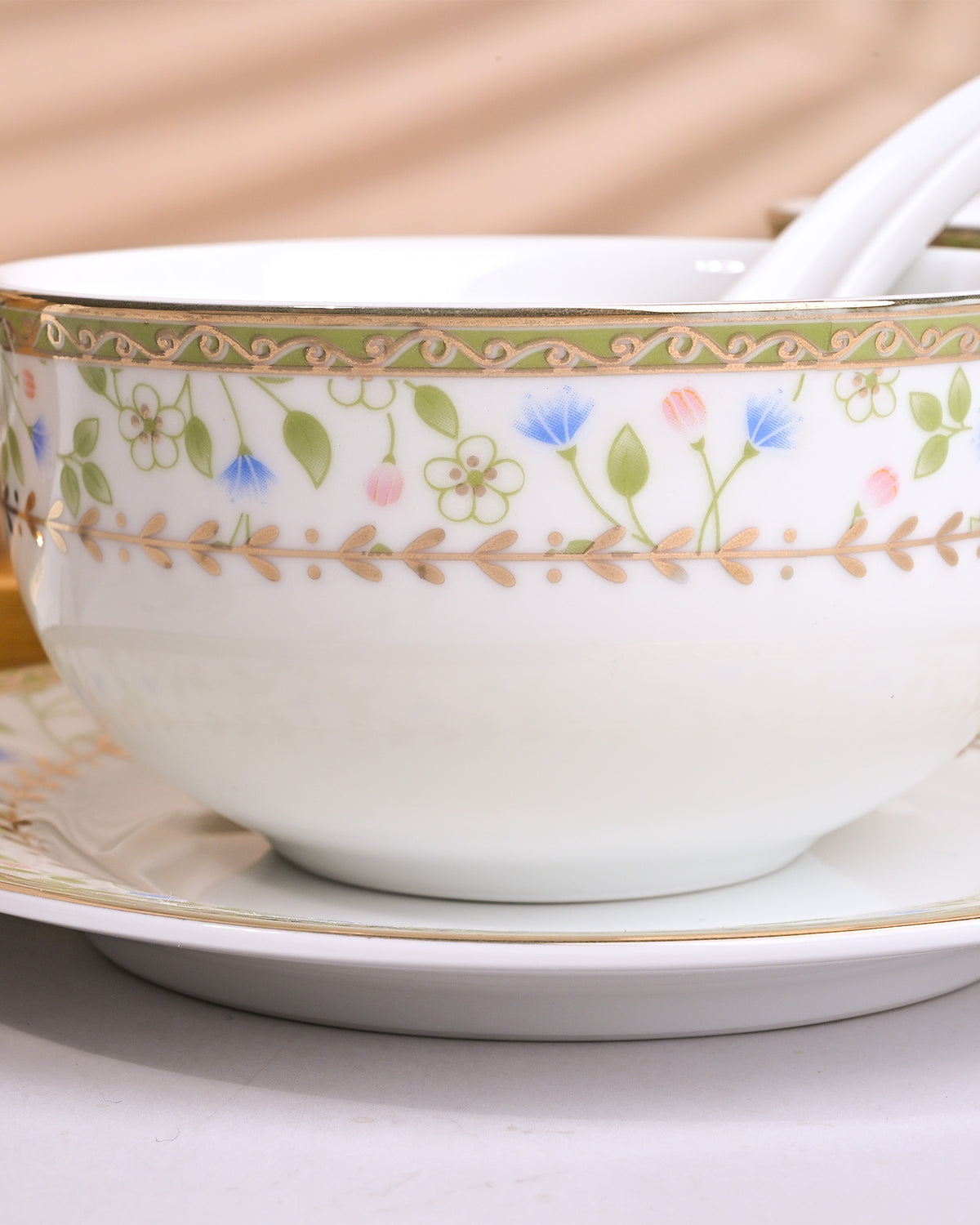 Beautiful porcelain bowls and spoons for everyday dining
