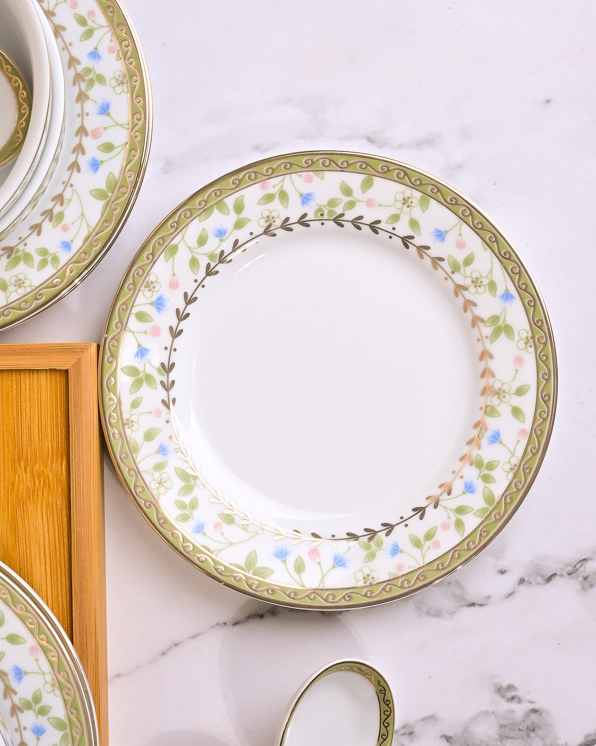 Sophisticated porcelain serving bowls with matching spoons