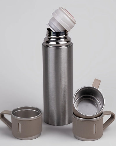 Durable stainless steel insulated flask set for travel