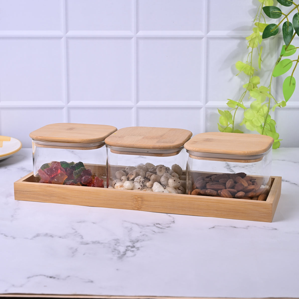 Elite glass storage jar set for kitchen organization