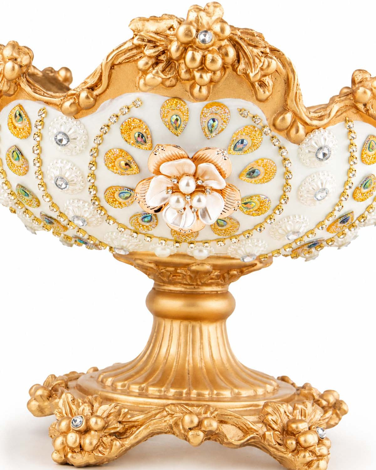 Decorative Empress fruit basket featuring intricate ornamental detailing