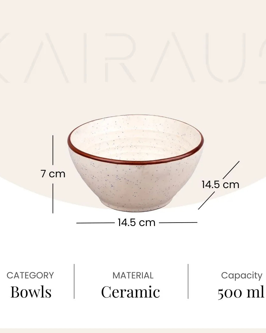 Two-piece ivory ceramic bowl set
