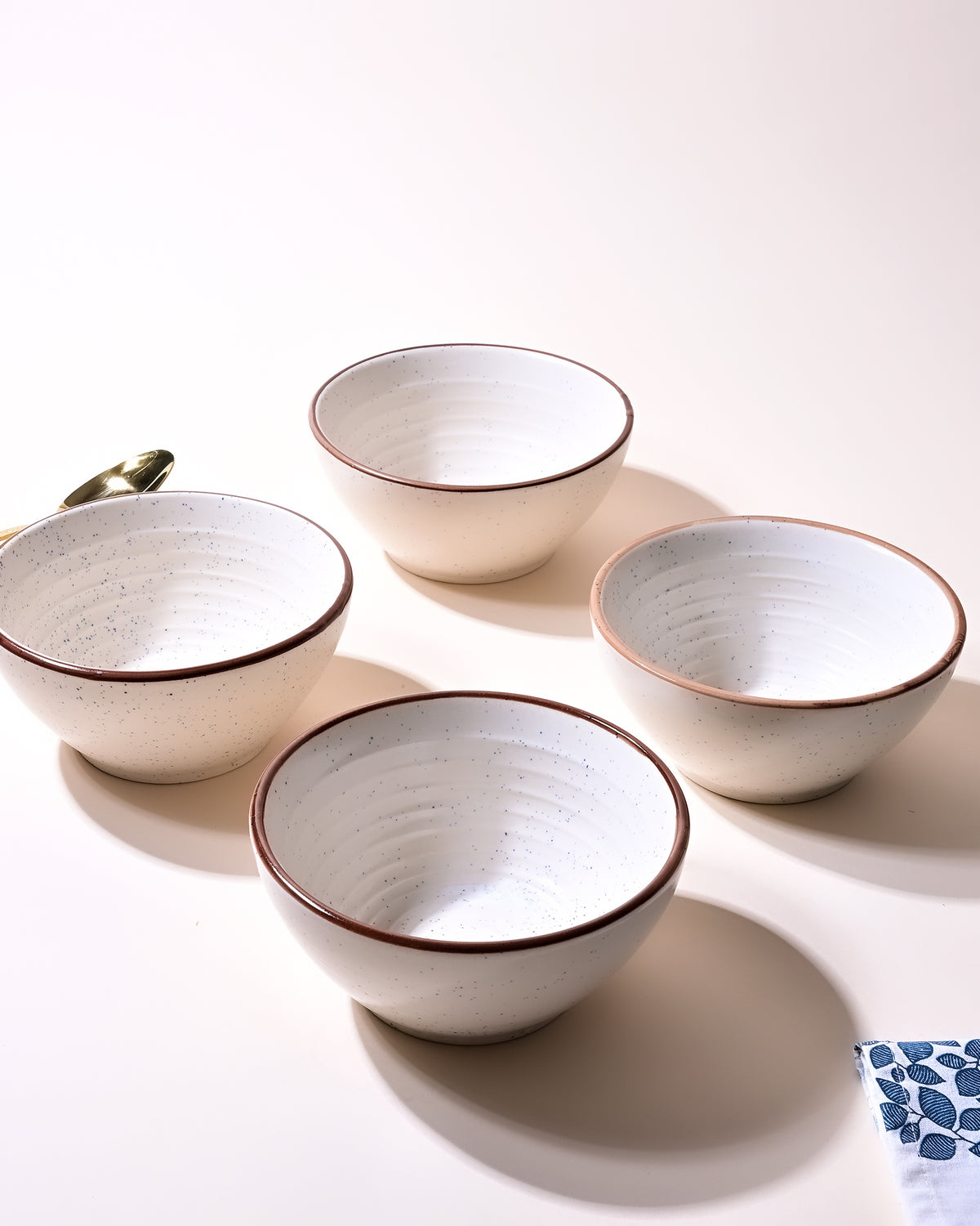 Enchanted ivory ceramic bowl set of 4