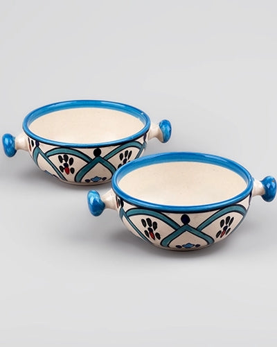 Elegant white porcelain serving bowls set of two