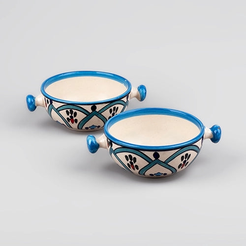 Elegant white porcelain serving bowls set of two
