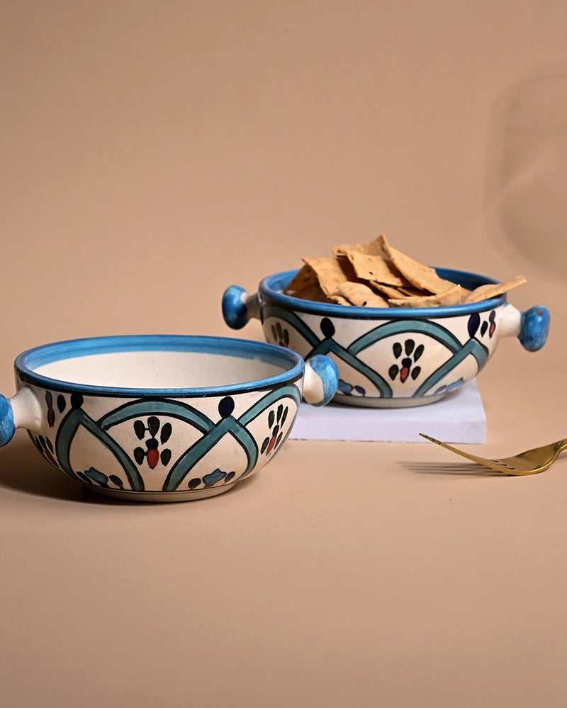 Sophisticated two-piece white serving bowl set
