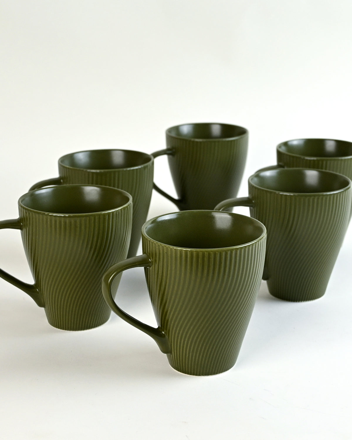 Fern green bone china coffee mugs