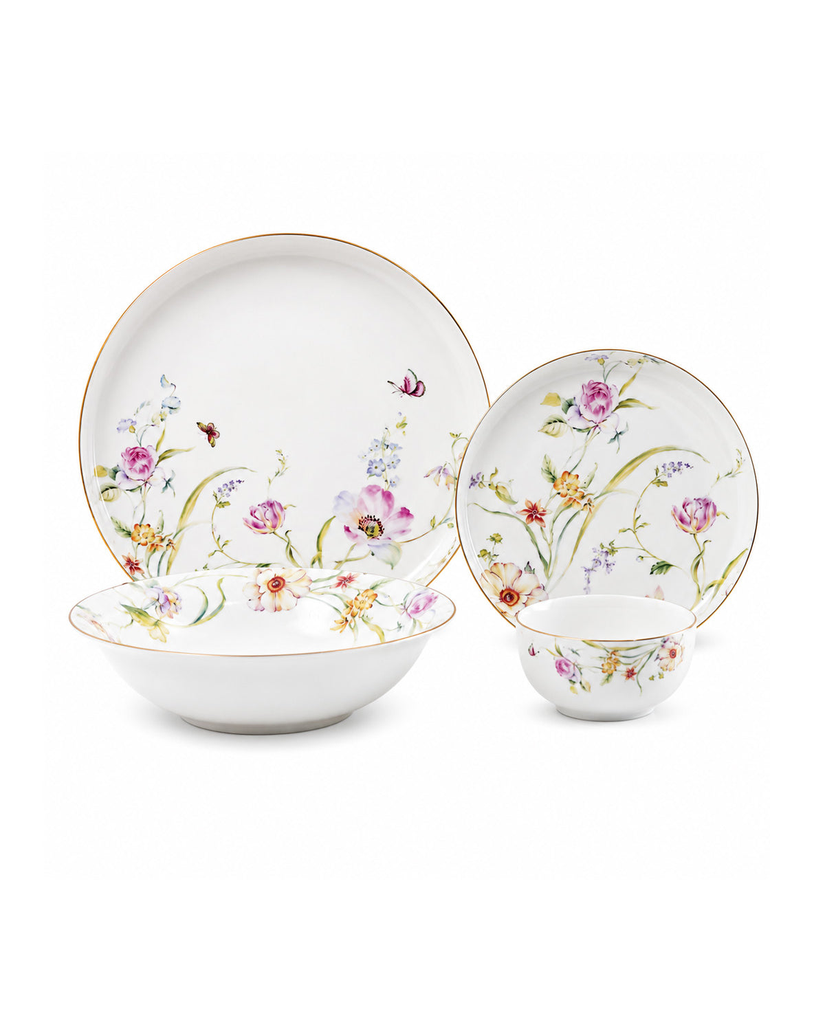 Floral Dream 24K pure gold detailing porcelain dinner set 27 pcs