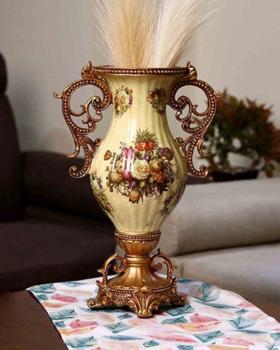 Floral Elegance antique vase with intricate floral detailing