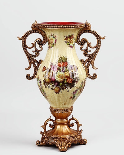 Elegant antique vase featuring beautiful floral patterns
