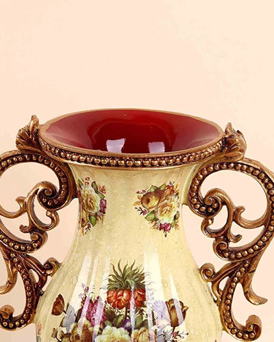 Decorative Floral Elegance vase in an antique finish