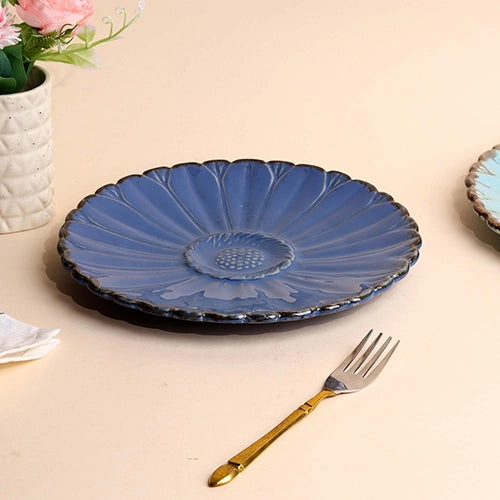 Full Bloom teal platter