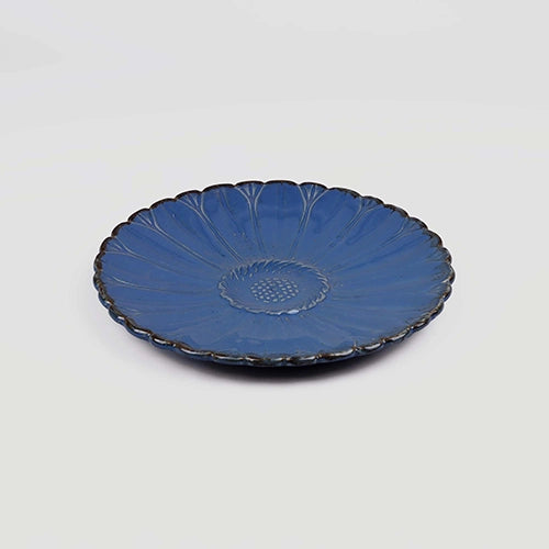 Teal floral serving platter